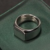 Square 304 Stainless Steel Finger Rings WGB1DFB-20-1