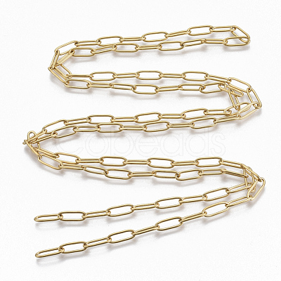 PVD Vacuum Plating 304 Stainless Steel Paperclip Chains CHS-S006-JN957-2-1