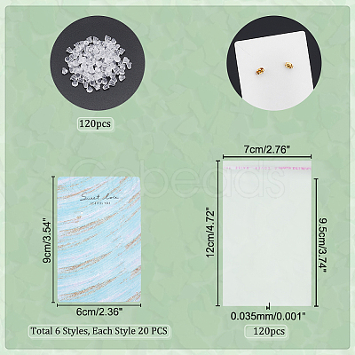 PandaHall Elite 120Pcs 6 Styles Paper Display Cards CDIS-PH0001-53-1