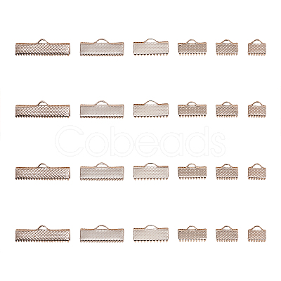145Pcs 6 Styles Iron Ribbon Crimp Ends IFIN-CJ0001-49-1