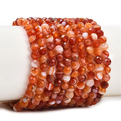 Natural Red Banded Agate Beads Strands G-B175-D22-4mm-1