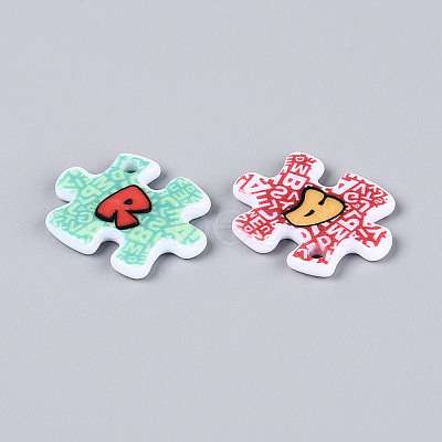Printed Opaque Acrylic Pendants MACR-N018-11-1