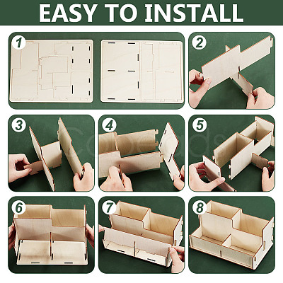 Detachable Wooden Storage Box AJEW-WH0248-590-1
