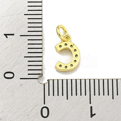 Letter Brass Micro Pave Clear Cubic Zirconia Pendants KK-K354-06G-C-1