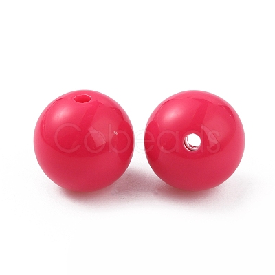 Opaque Acrylic Beads SACR-WH0001-32B-1