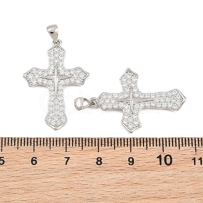 Brass Micro Pave Clear Cubic Zirconia Pendants CU-CBA7E9C-12B-P-1
