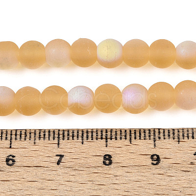 Frosted Transparent Glass Beads Strands GLAA-T032-T6mm-MBB08-1