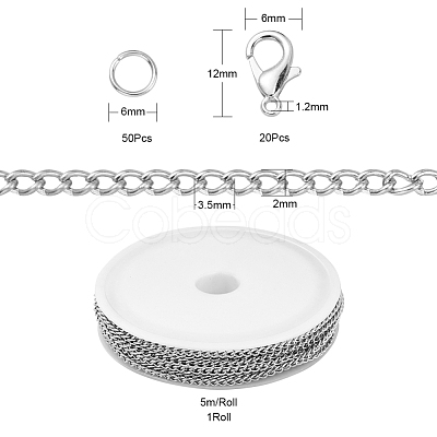 DIY Chains Bracelet Necklace Making Kit DIY-YW0005-82P-1