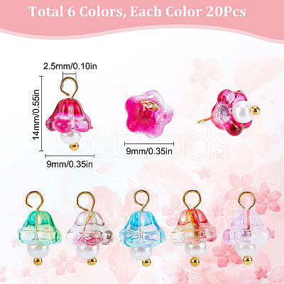 SUNNYCLUE 120Pcs 6 Colors Electroplate Glass Charms GLAA-SC0001-70-1