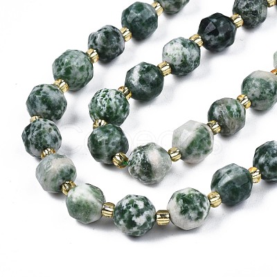 Natural Green Spot Jasper Beads Strands G-N326-100-07-1