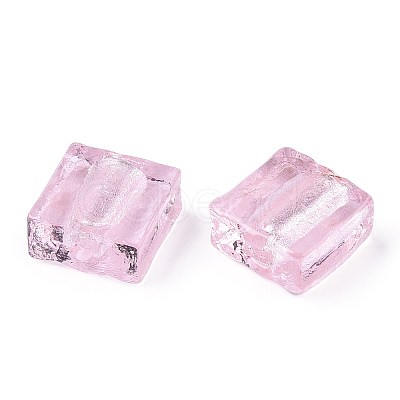 Handmade Silver Foil Lampwork Beads FOIL-S006-12x12mm-02-1
