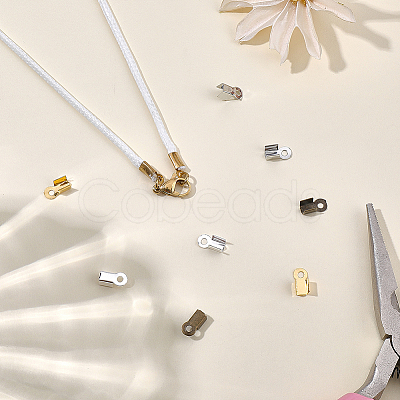 1600Pcs 8Bags 4 Colors Iron Folding Crimp Ends IFIN-CL0001-10-1