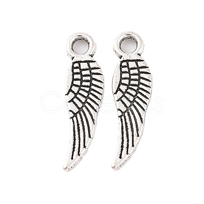 Tibetan Style Alloy Wing Charms TIBEP-3344-AS-NR-1
