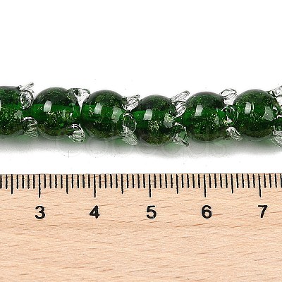 Gold Sand Lampwork Beads Strands LAMP-P069-02A-09-1