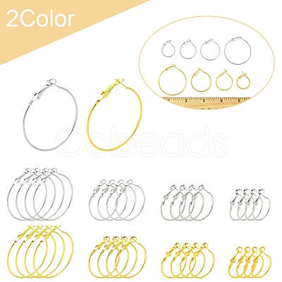 32Pcs 8 Styles Iron Huggie Hoop Earring Findings IFIN-FS0001-49A-1