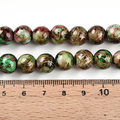 Baking Paint Glass Beads X1-DGLA-N003-10mm-B07-1