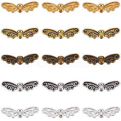 100Pcs 5 Colors Tibetan Style Alloy Beads FIND-SC0009-31-1