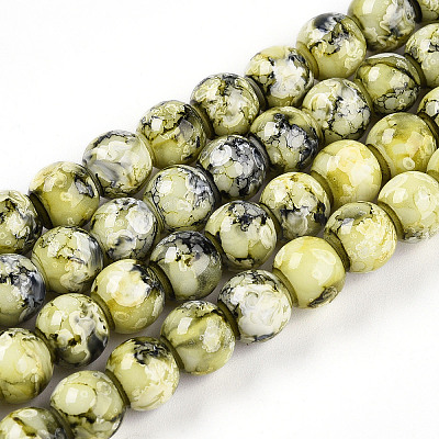 Baking Paint Glass Beads Strands DGLA-N003-8mm-A04-1