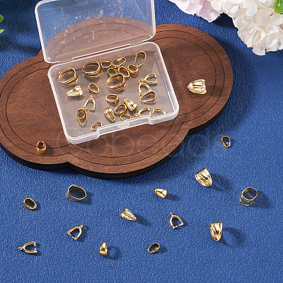 40Pcs 5 Styles Brass Snap On Bails KK-TA0008-87-1