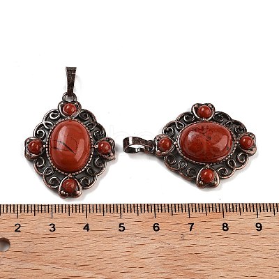 Natural Mixed Stone Rhombus Pendants G-K363-02R-1