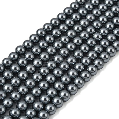 Eco-Friendly Dyed Glass Pearl Round Beads Strands HY-A002-6mm-RB077-1