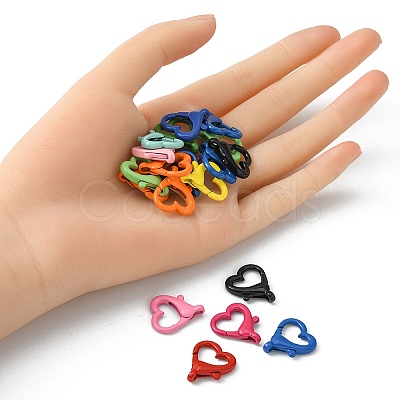 20Pcs Spray Painted Alloy Lobster Claw Clasps FIND-YW0001-73-1