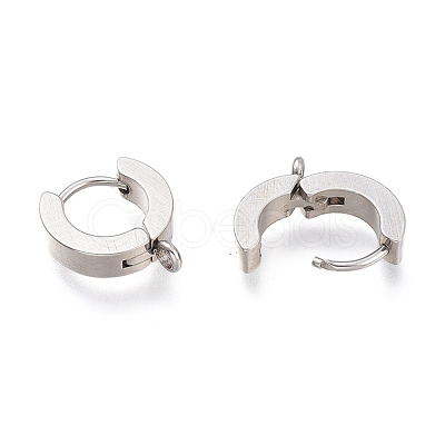 Tarnish Resistant 201 Stainless Steel Huggie Hoop Earrings Findings STAS-A167-01C-P-1
