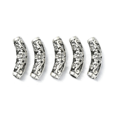 Hollow Tibetan Style Alloy Beads TIBEB-YW0001-23-1