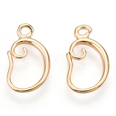 Brass Earring Hooks LS-KK-I649-05G-NF-1