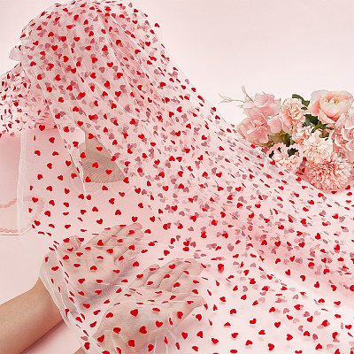 Polyester Mesh Lace Fabric DIY-WH0504-330A-1