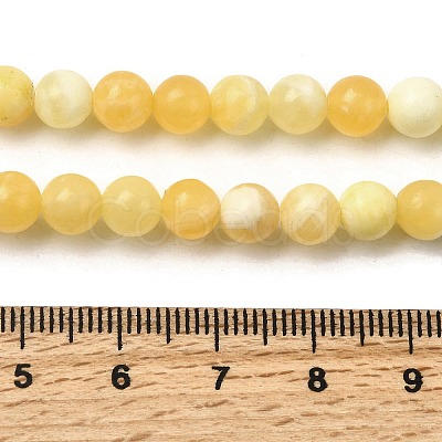 Natural Yellow Jade Beadd Strands X-G-A274-A01-6mm-1