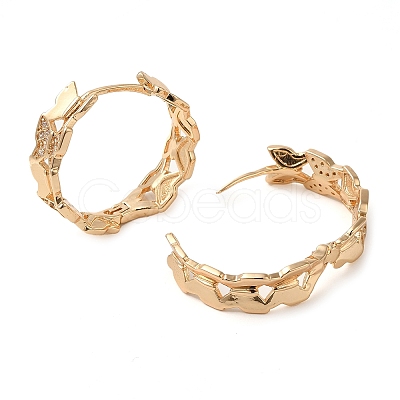 Brass Micro Pave Cubic Zirconia Hoop Earrings EJEW-M238-49KCG-1