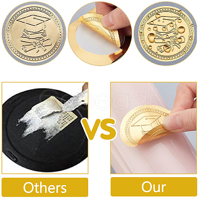 Plastic Self Adhesive Gold Foil Embossed Stickers DIY-WH0575-058-1