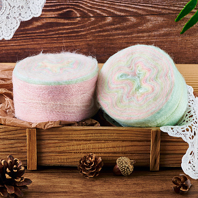 Gradient Segment Dyed Super Fine Mohair Yarn DIY-TAC0033-03B-1