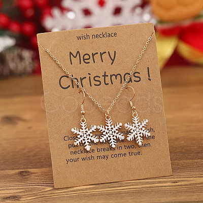 Christmas Alloy Enamel Dangle Earrings & Pendant Necklaces Sets for Women QO4736-5-1