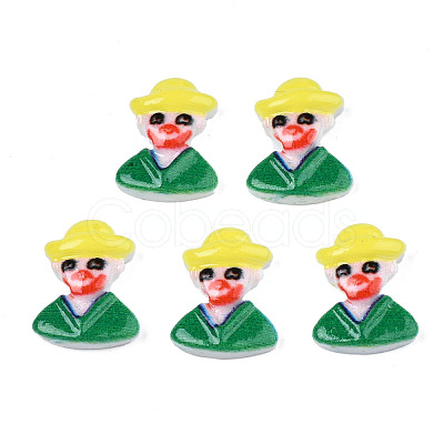 Spray Painted Opaque Resin Cabochons CRES-S302-77-1