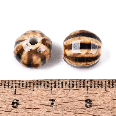 Vintage Porcelain Corrugated Beads PORC-N013-11S-1