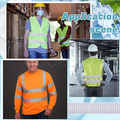 High Visibility PES & TPU Silver Reflective Light Stickers OCOR-WH0078-468B-01-1