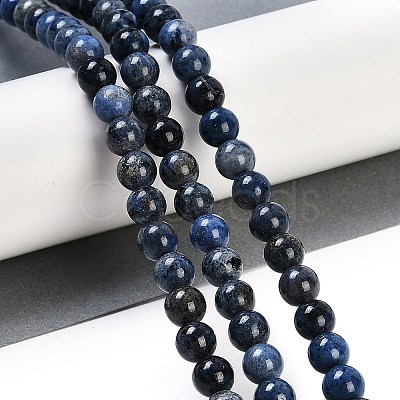 Natural Dumortierite Beads Strands G-G167-A06-8MM-1