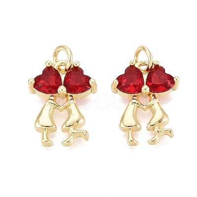 Valentine's Day Brass Micro Pave Cubic Zirconia Pendants KK-Q072-04G-1