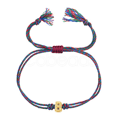 304 Stainless Steel Alphabet Bead Adjustable Bracelets IC6774-2-1