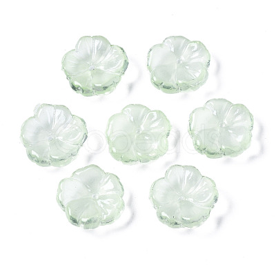 Transparent Spray Painted Imitation Jade Glass Beads GLAA-Q089-003-E003-1