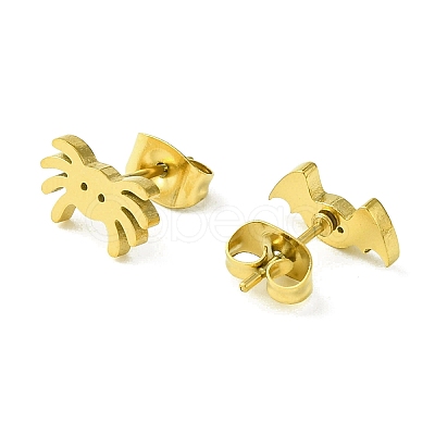Cute Little Animal Theme 304 Stainless Steel Stud Earrings EJEW-B041-04F-G-1