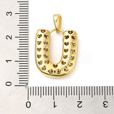 Brass Micro Pave Cubic Zirconia Pendants KK-E061-03G-21-1