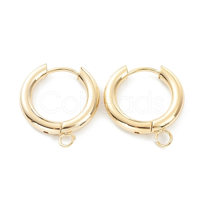 201 Stainless Steel Huggie Hoop Earring Findings STAS-P283-01E-G-1