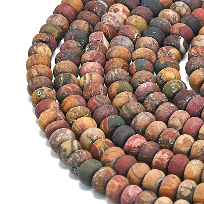 Natural Red Picasso Jasper/Polychrome Jasper Beads Strands G-P575-A16-8x5mm-1