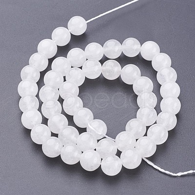 Natural White Jade Beads Strands GSR10mmC138-1