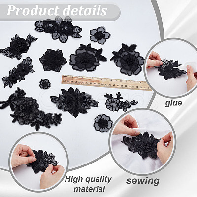 24Pcs 12 Styles Computerized Embroidery Polyester Ornament Accesories DIY-GA0007-55A-1