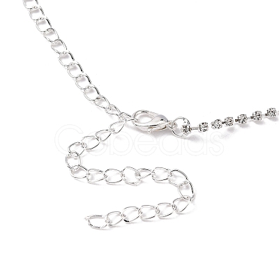 Fashionable Wedding Rhinestone Necklace and Stud Earring Jewelry Sets X-SJEW-R046-10-1