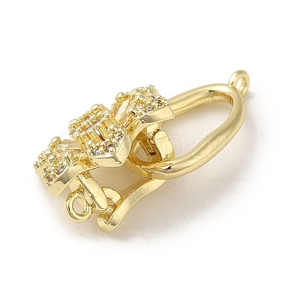 Brass Micro Pave Clear Cubic Zirconia Fold Over Clasps LS-KK-G499-16G-1
